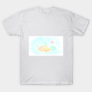 Easter, nest, eggs, flower, holiday, family, floral, spring, nature, watercolor, light T-Shirt